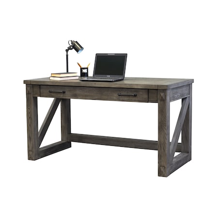 Avondale Writing Desk, 58" W, 28" L, 31" H, Ash solids and veneers Top, Weathered white IMAE384G